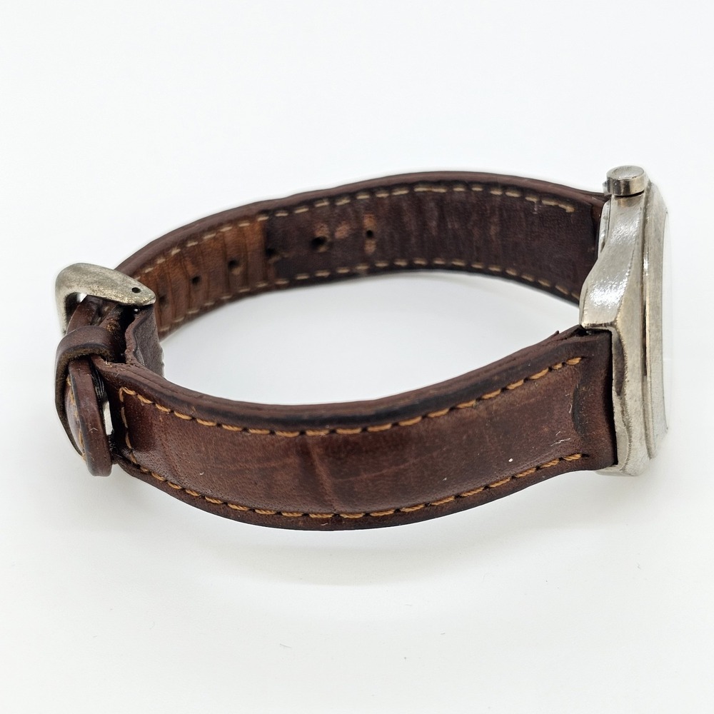 VTG Guess Women's Watch 32MM Gray Dial Brown Leather Bands New Battery - Picture 8 of 13